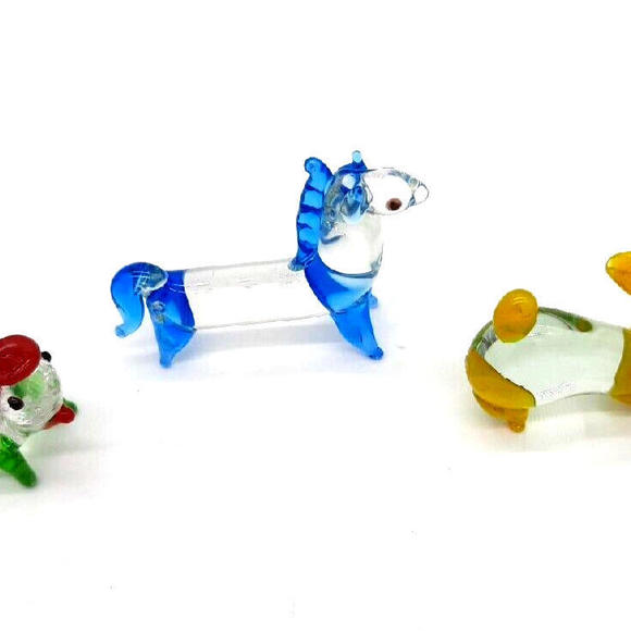 Vintage Lot Of 3 Miniature Art Glass Animals (Horse Rabbit & Turtle) - Picture 5 of 9